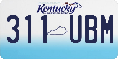 KY license plate 311UBM