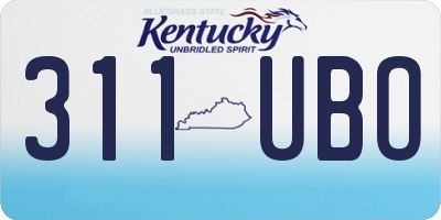 KY license plate 311UBO