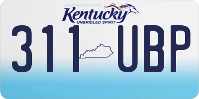 KY license plate 311UBP