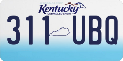 KY license plate 311UBQ