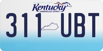 KY license plate 311UBT