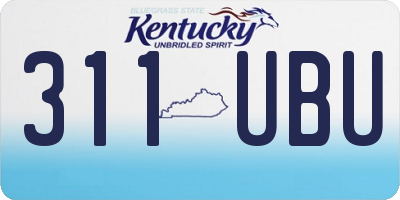 KY license plate 311UBU