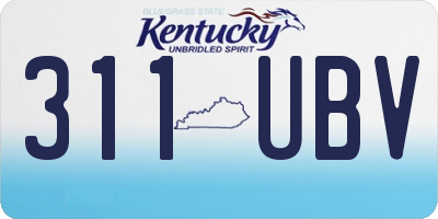 KY license plate 311UBV