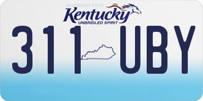 KY license plate 311UBY
