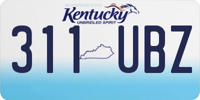 KY license plate 311UBZ