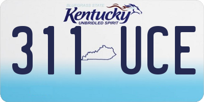KY license plate 311UCE