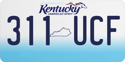 KY license plate 311UCF