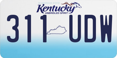 KY license plate 311UDW
