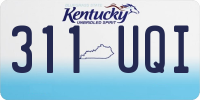 KY license plate 311UQI