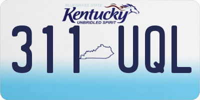 KY license plate 311UQL