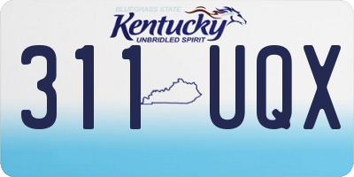 KY license plate 311UQX