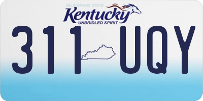 KY license plate 311UQY