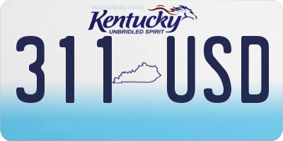 KY license plate 311USD