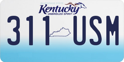 KY license plate 311USM