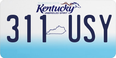 KY license plate 311USY
