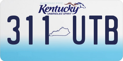 KY license plate 311UTB