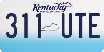 KY license plate 311UTE