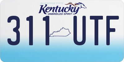 KY license plate 311UTF