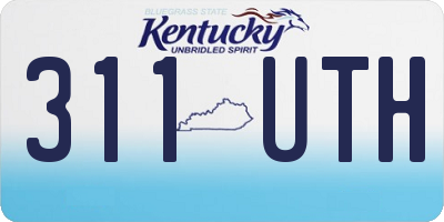 KY license plate 311UTH