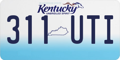 KY license plate 311UTI