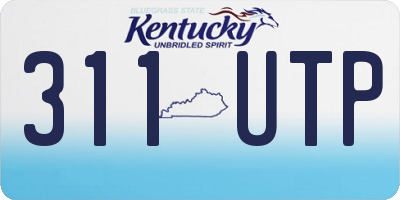 KY license plate 311UTP