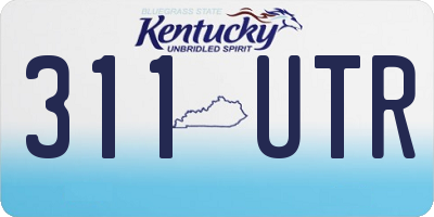 KY license plate 311UTR