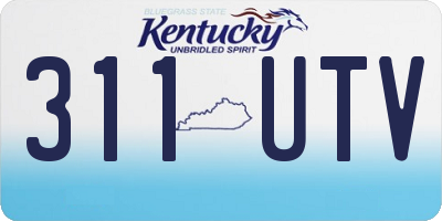 KY license plate 311UTV