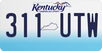 KY license plate 311UTW