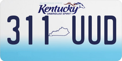 KY license plate 311UUD