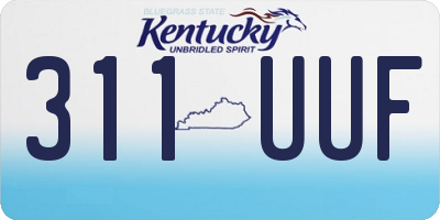KY license plate 311UUF