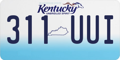 KY license plate 311UUI