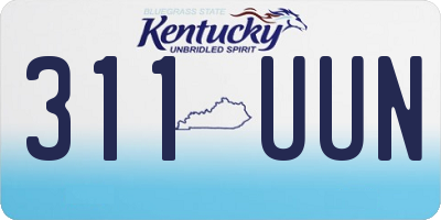 KY license plate 311UUN