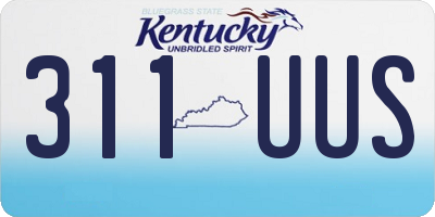 KY license plate 311UUS