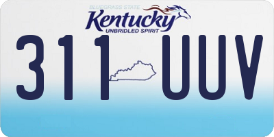 KY license plate 311UUV