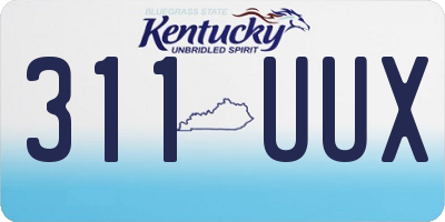 KY license plate 311UUX