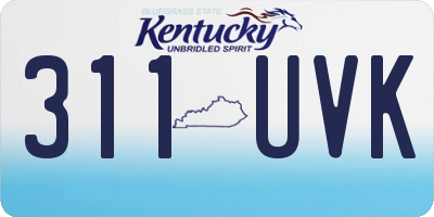 KY license plate 311UVK