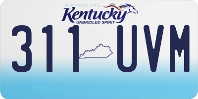 KY license plate 311UVM