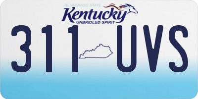 KY license plate 311UVS