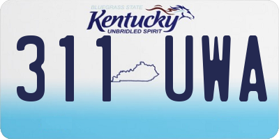 KY license plate 311UWA