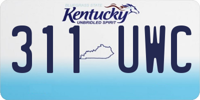 KY license plate 311UWC