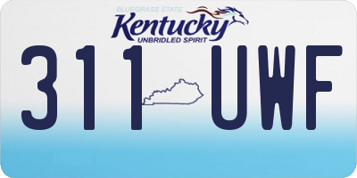 KY license plate 311UWF