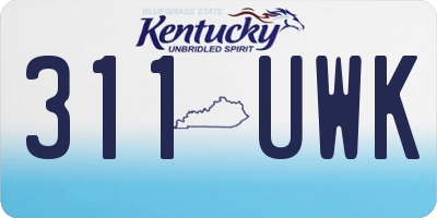 KY license plate 311UWK