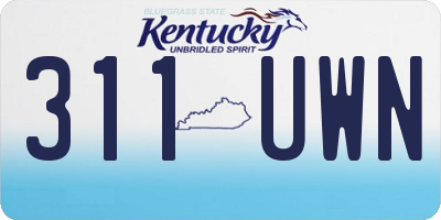 KY license plate 311UWN