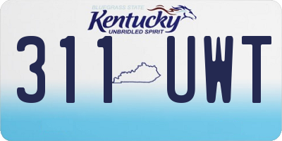 KY license plate 311UWT