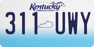 KY license plate 311UWY