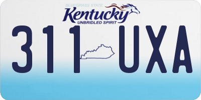 KY license plate 311UXA