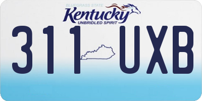 KY license plate 311UXB