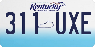 KY license plate 311UXE