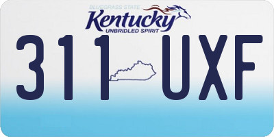 KY license plate 311UXF