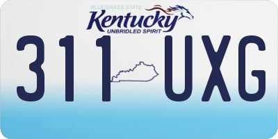 KY license plate 311UXG